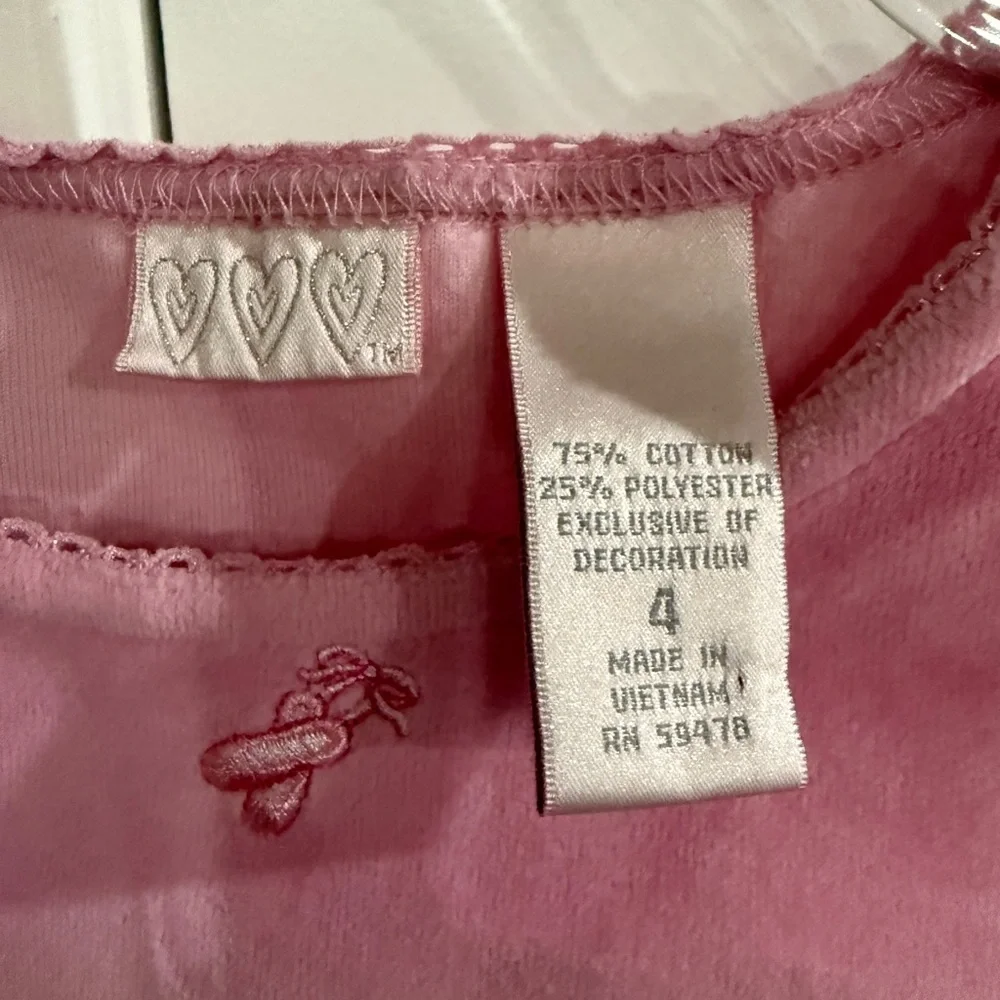 Three Hearts Girls 4 Pink Ballet Slipper Velour Dress